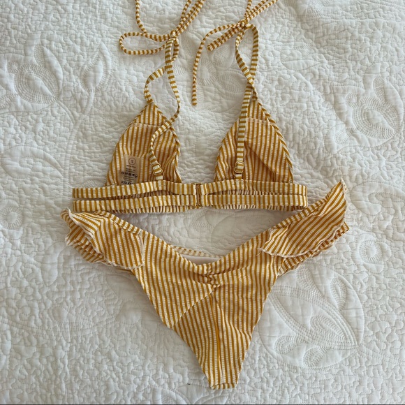 MONTCE - Canary Stripe Bikini Set Sz S/M - Picture 5 of 8